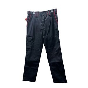 Klopman Workwear Pants Mens M Black/Red Trim Cargo Cotton Polyester 34x30 NWT